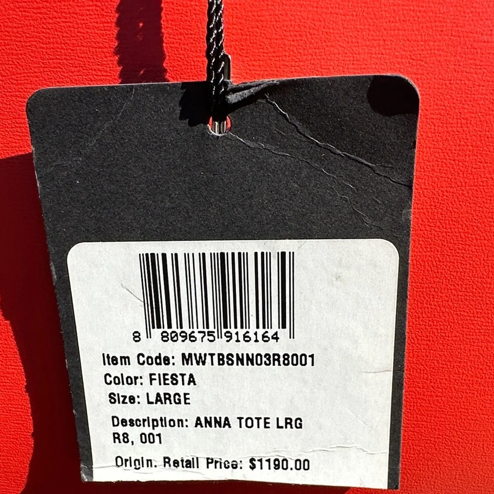 MCM Anna Large Red/Orange NWT Dome Crossbody Satchel COA Full Inclusion - Picture 2 of 12